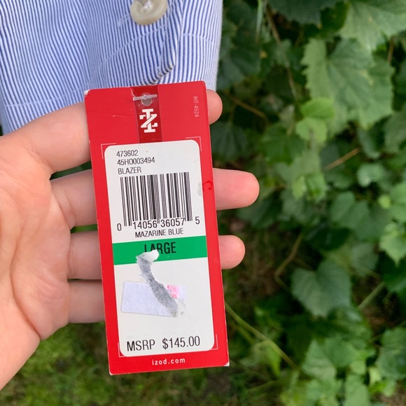 Izod navy and white striped sports jacket - Picture 4 of 7